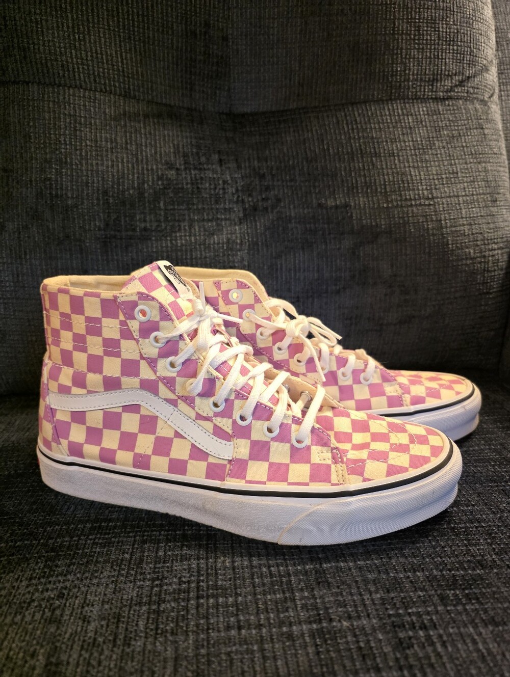 Pink Checkerboard Hightop VANS